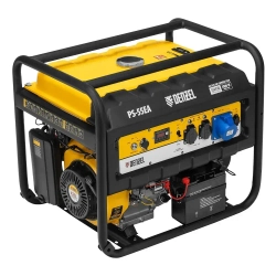 Генератор бензиновый DENZEL PS 55 EA, 5.5 кВт мощность и 420 см3 объем двигателя, 25 л объем топливного бака, электростартер и блок AVR, 3 розетки и выход USB 5 В, 946874