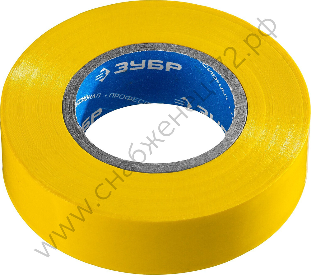 ЗУБР Электрик-20 19 мм х 20 м желтая, Изоляционная лента ПВХ, ПРОФЕССИОНАЛ (1234-5)