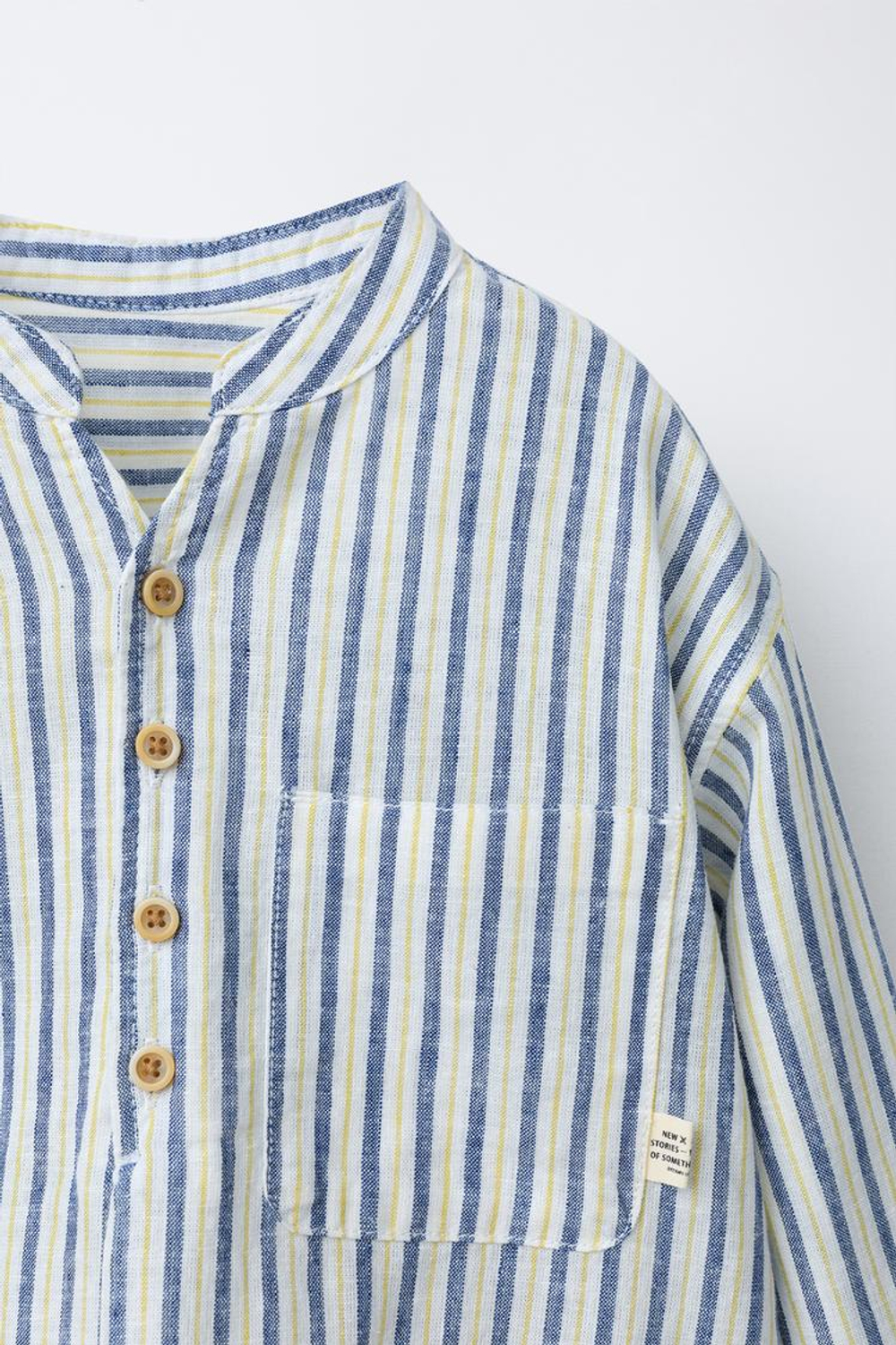 ZARA РУБАШКА В ПОЛОСКУ ИЗ ЛЬНА И ХЛОПКА, ПОЛОСКИ