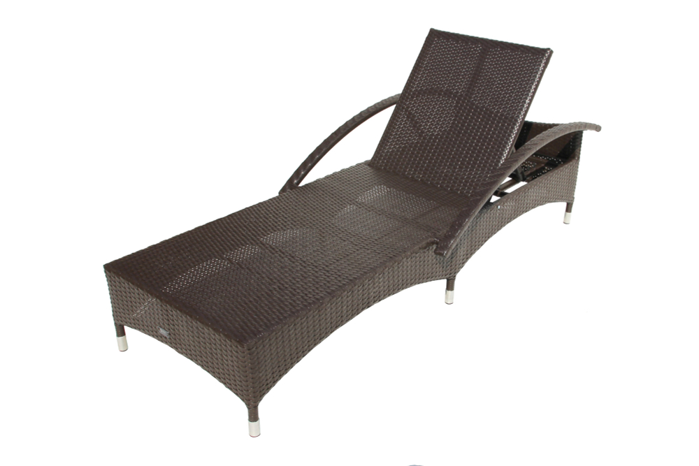 Лежак Garden Story Мальта-2 ротанг искусственный (коричневый) матрас бежевый