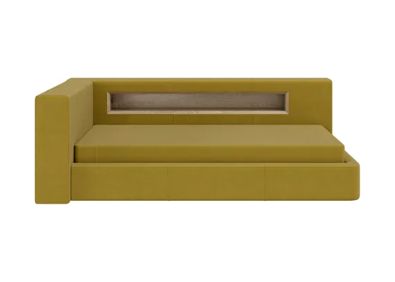 Диван-кровать Cube c нишей L (янтарный FiberGuard)