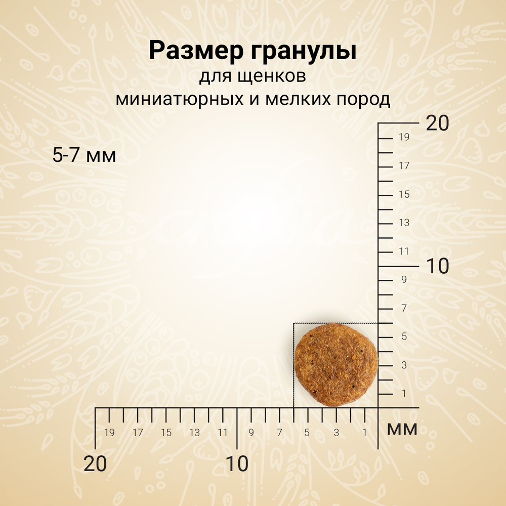 CRAFTIA NATURA Сухой корм для щенков миниатюрных и мелких пород из ягненка с перепелкой 640 г