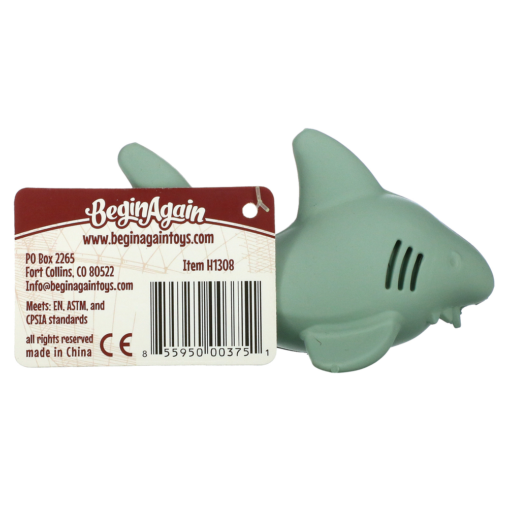 Begin Again Toys, Bathtub Pals, игрушка для ванны из натурального каучука, для детей от 2 месяцев, акула, 1 шт.