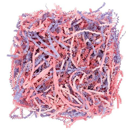 Наполнитель бумажный 50гр, 3 мм, микс бледно-лиловый, розовый, розовый фламинго