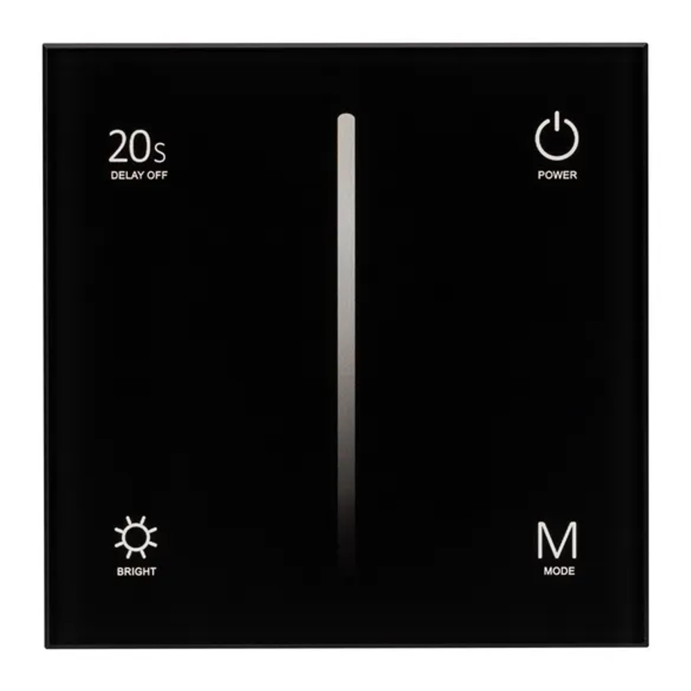 Панель SMART-P6-DIM-G-IN Black (12-24V, 4x3A, Sens, 2.4G) (Arlight, IP20 Пластик, 5 лет) 034780