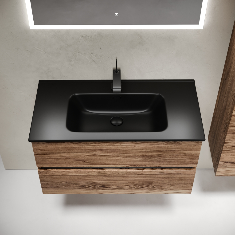 Тумба подвесная под раковину Sancos Urban, дуб чарльстон 890х450х550