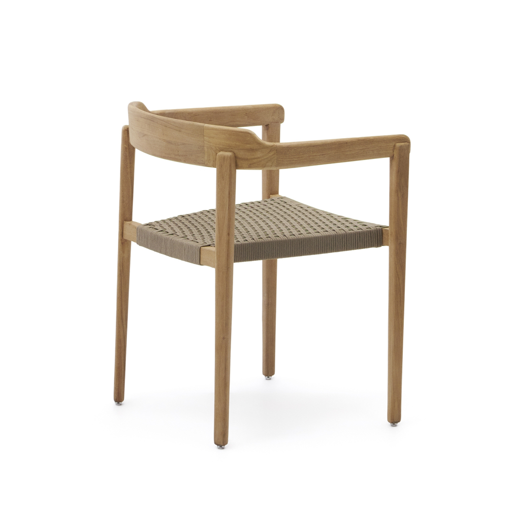 Стул Icaro из массива тикового дерева с натуральной отделкой и веревочным шнуром