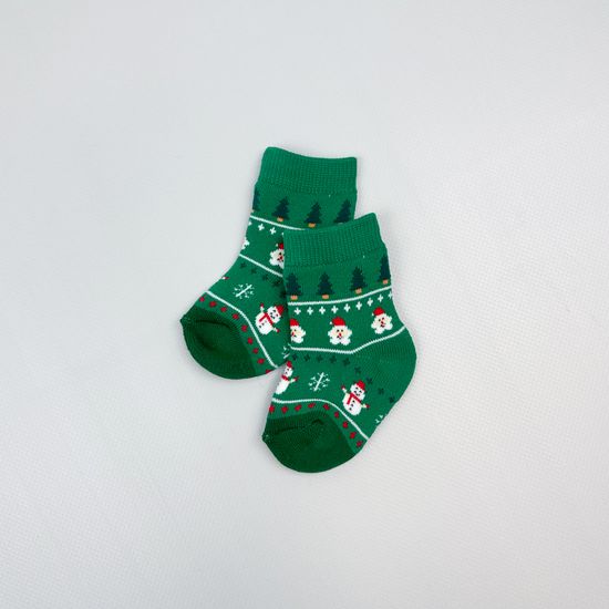 Носочки махровые Новогодние, Зеленые