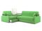 Диван угловой с Баром Денвер 1,2 - Velutto 31 зеленый/  коричневая накладка