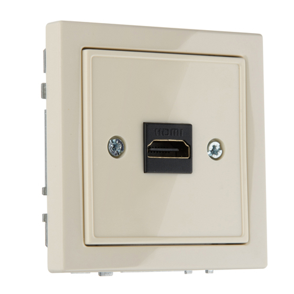 Встроенная розетка HDMI LIREGUS MODERN HDMI-001-01.M/SM слоновая кость матированная