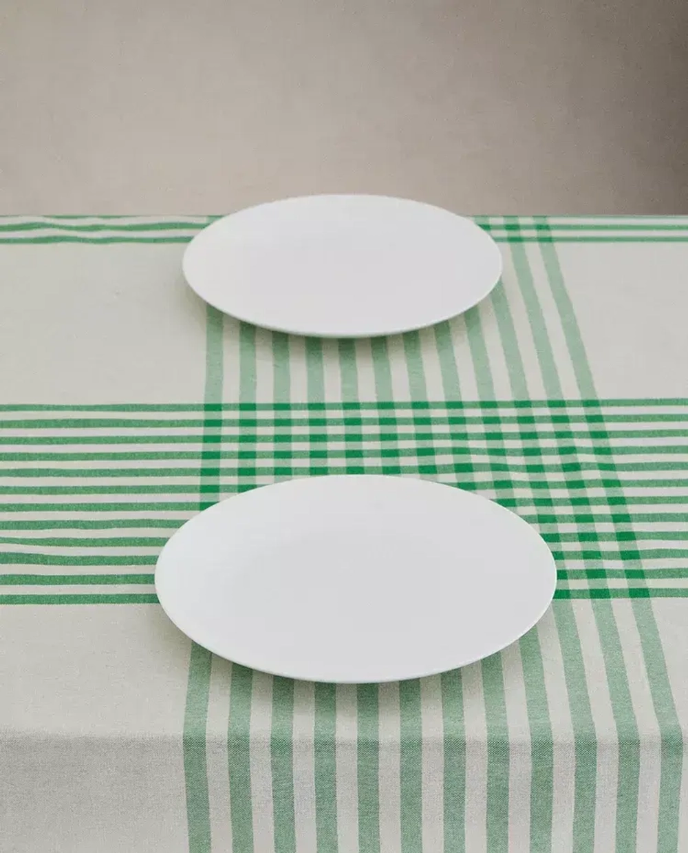 ZARA HOME ХЛОПКОВАЯ СКАТЕРТЬ В КЛЕТКУ, ЗЕЛЕНЫЙ