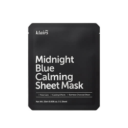 Dear, Klairs Маска для лица тканевая с охлаждающим эффектом - Midnight blue calming sheet mask, 25мл