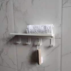 Полка настенная с крючками MetaDec Hook 30см белая