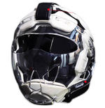 Шлем с пластиковой маской черно-белый