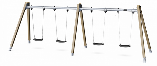 Качели на 4х, Н=2,0 м, твёрдая древесина