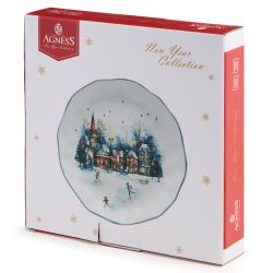 ТАРЕЛКА ЗАКУСОЧНАЯ AGNESS "С НОВЫМ ГОДОМ!" 17*3 СМ