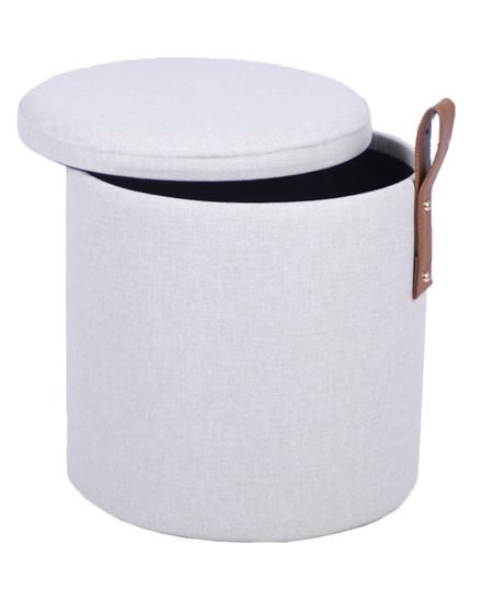 Пуф с ящиком Эркки рогожка XS белый