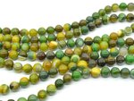 6240-6 Агат желто-зеленый микс 6 мм, нить 38 см