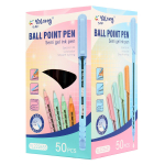 Ручка шариковая "Пастель" 0,7мм, синяя, 5 цветов микс (Комплект 50шт.)