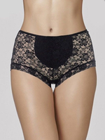 Трусики-слип с завышенной линией талии из хлопка и цветочного кружева (Размер: XXL) (Цвет: розовый)