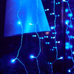 ULD-C3020-264-TTK BLUE IP44 Занавес светодиодный с эффектом мерцания. 3х2м. 264 светодиода. Синий свет. Провод прозрачный. TM Uniel