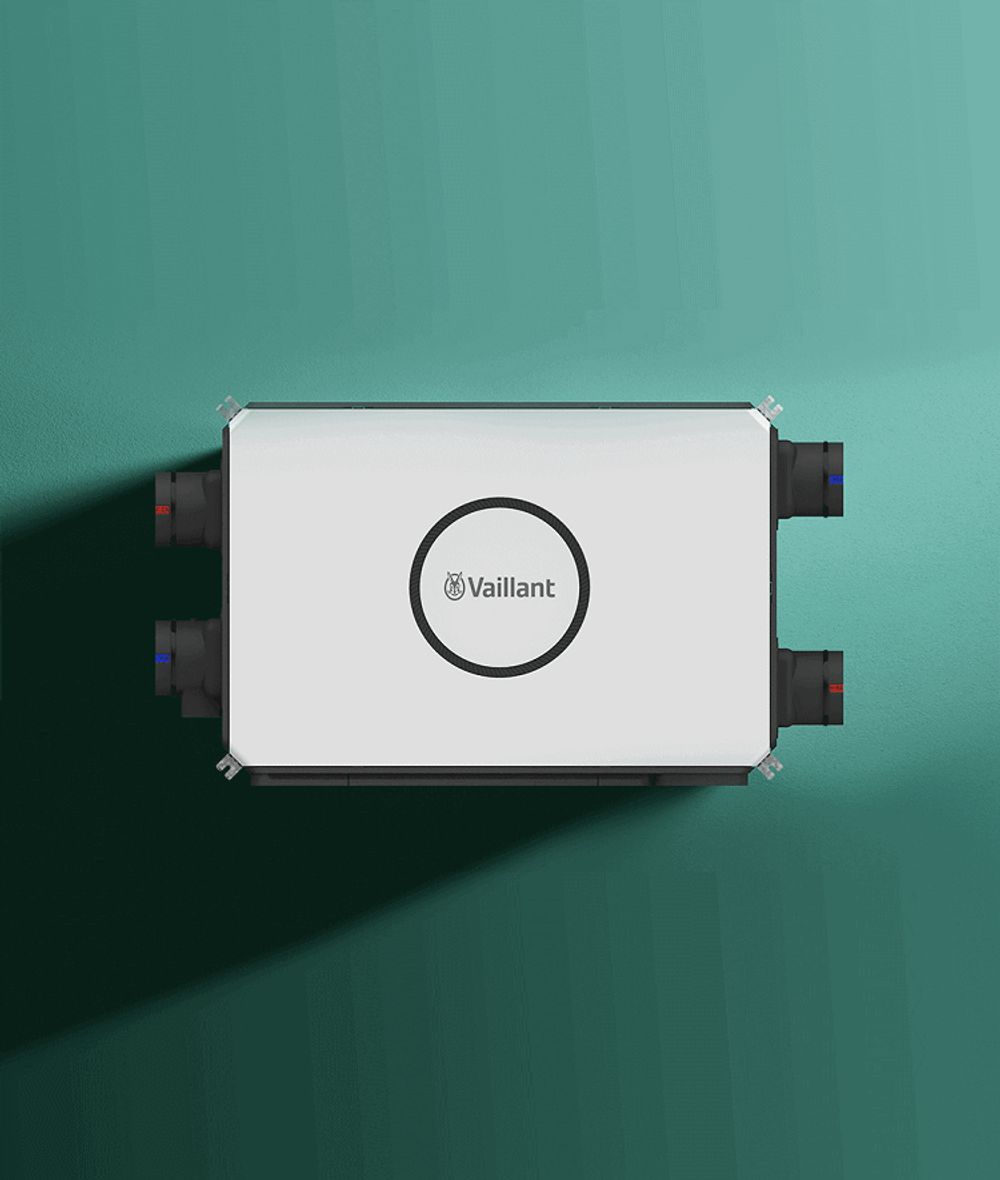 Приточно-вытяжная вентиляционная установка Vaillant с функцией рекуперации тепла и влаги recoVAIR 450 plus