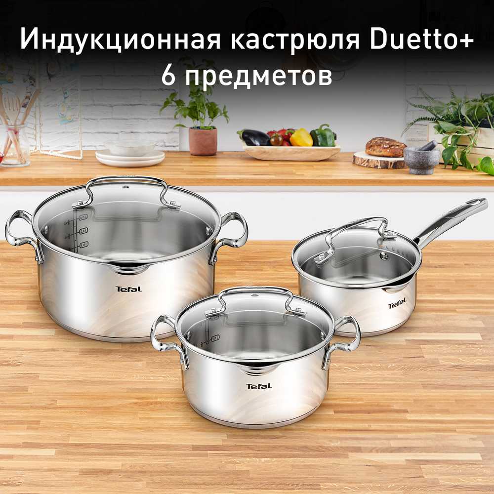 Набор посуды Tefal Duetto+ 6 предметов G719S674