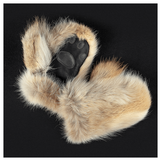 Варежки из меха «Серый волчок»