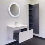 Тумба-умывальник для ванной Comforty Мадрид-80 серый шёлк с раковиной Comforty 80E