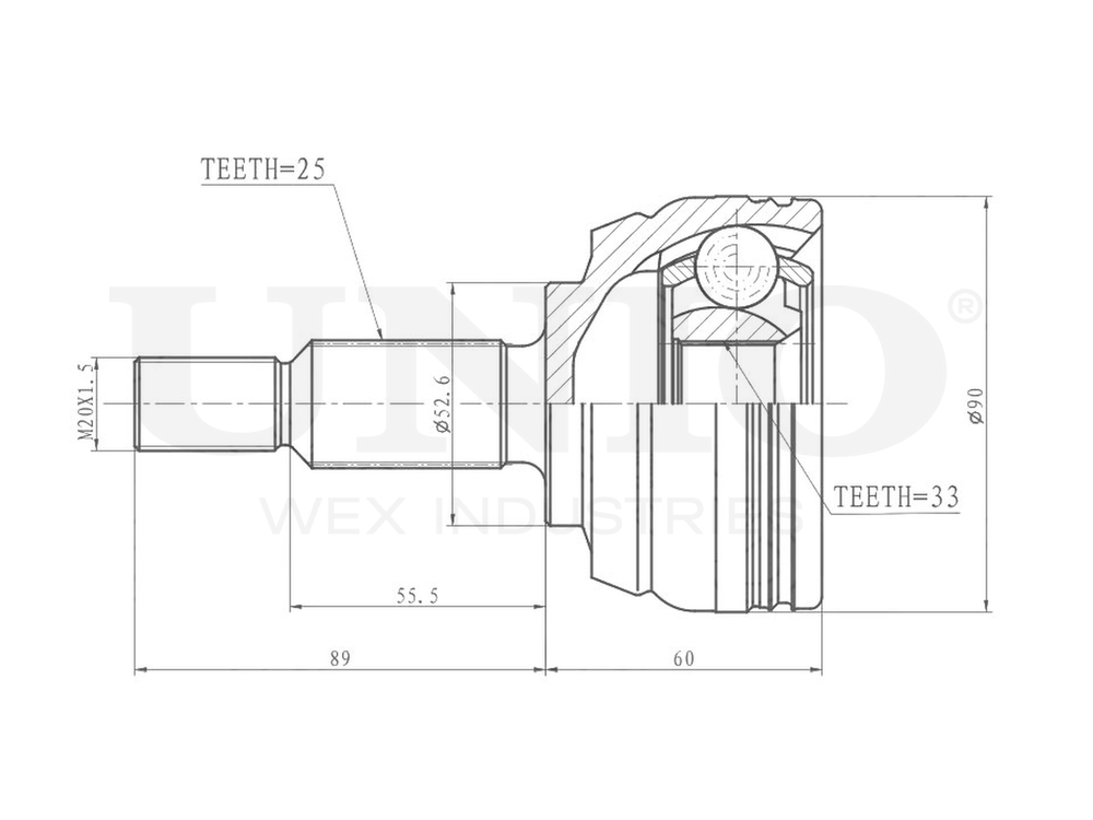 ШРУС внешний UNIO CVJ-20183