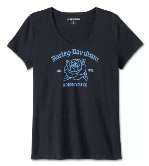 Футболка Women´s T-Shirt United V-Neck Rosebud Black Harley-Davidson