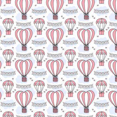 Воздушные шары-сердца и подарки на белом (cartoon)