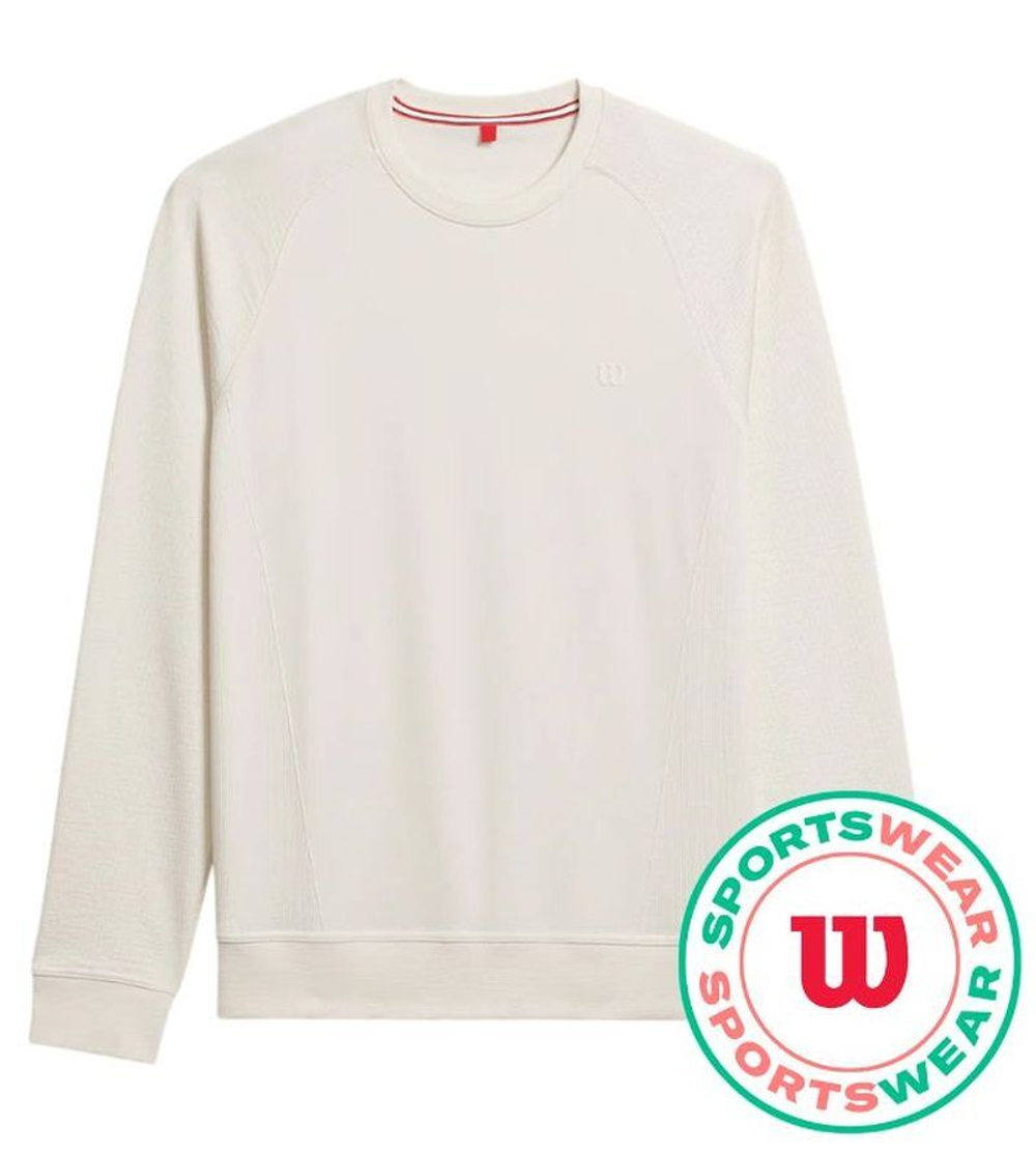 Мужская теннисная кофта Wilson Milton Merino Wool Tech Crewneck - Бежевый
