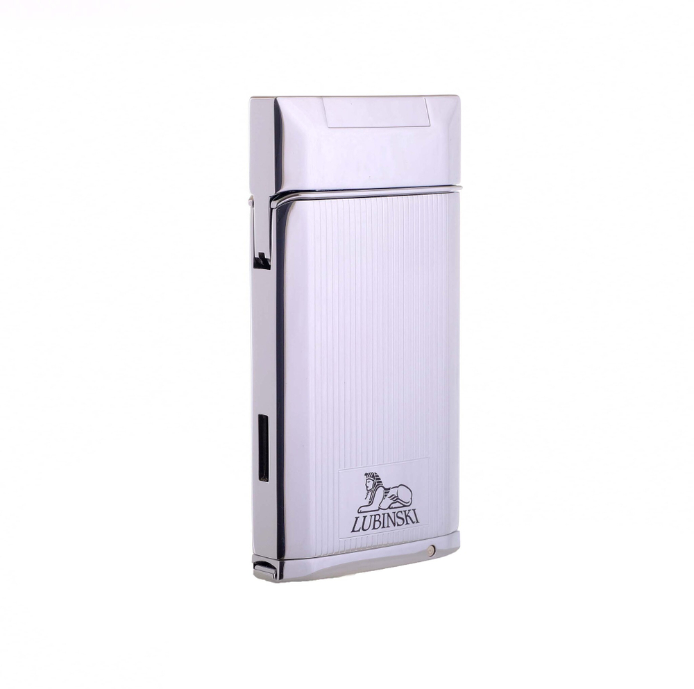 Зажигалка сигарная Lubinski "Турин" турбо с пробойником, серебристая в полоску