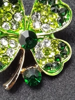 Брошь "Клевер зеленый"