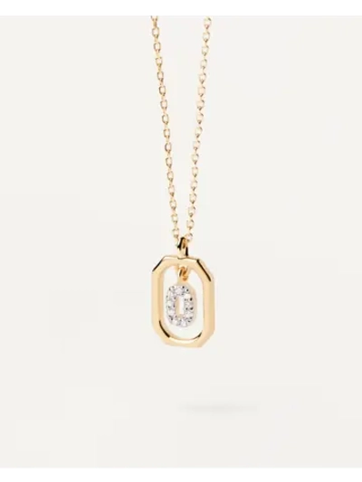 Колье женское PDPaola Мини-Буква O серебро 925 пробы покрытое золотом 750 пробы CO01-526-U