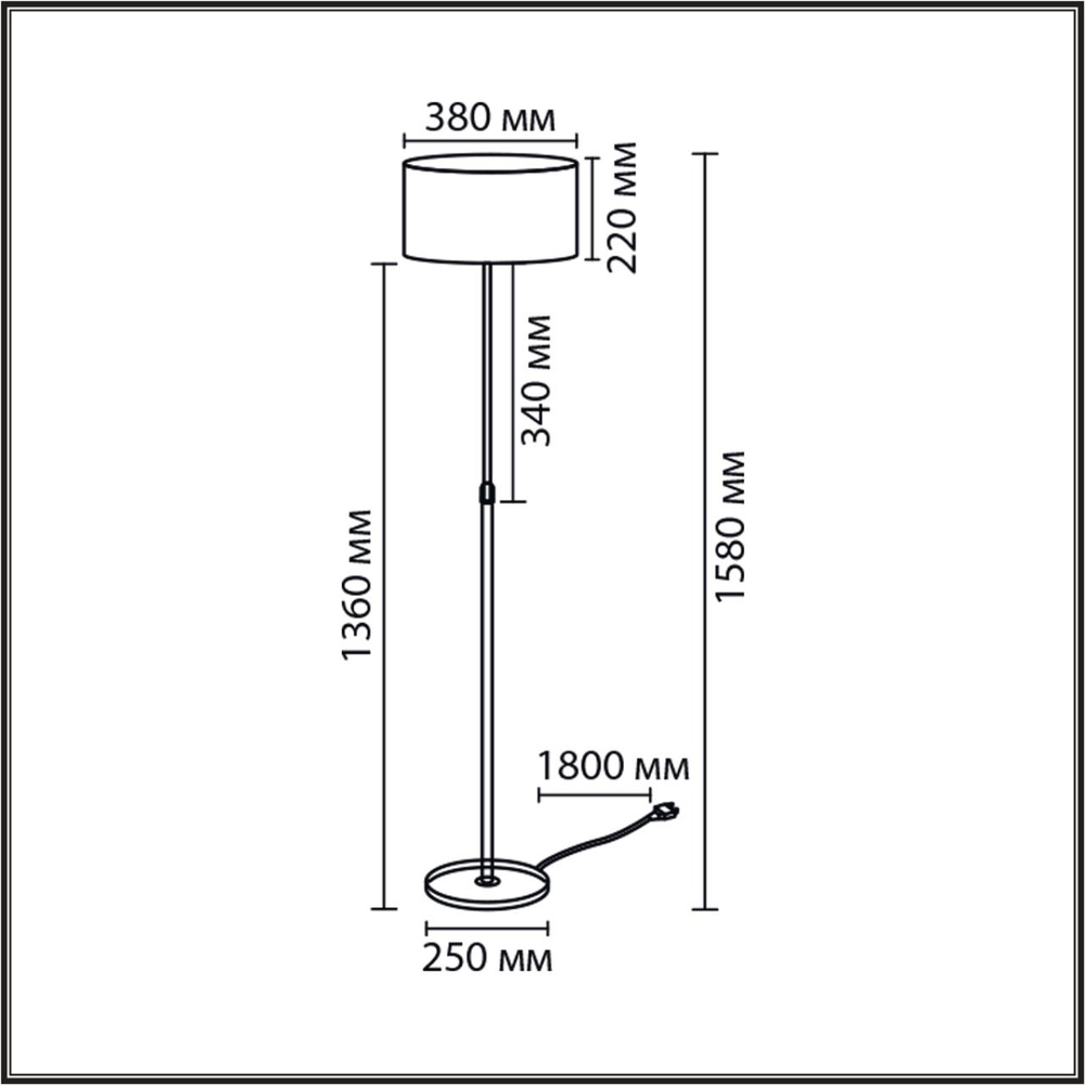 8358/1F CLASSI LN26 521 медь/черный/белый, металл/текстиль Торшер E27 60W 220V IRISA