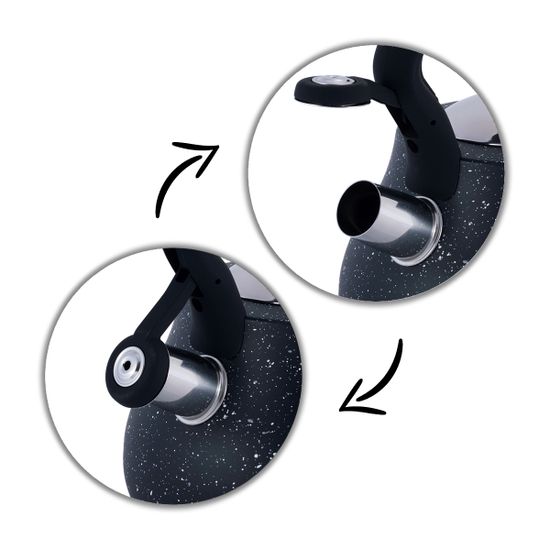 Чайник 2,7 л. из нержавеющей стали со свистком Kamille KM-1091 с мраморным покрытием