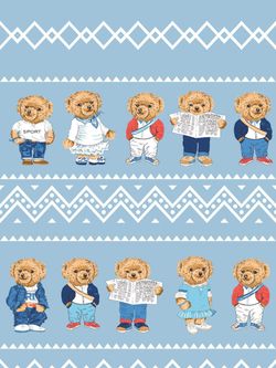 Постельное белье Сказка "Мишки" 1,5-сп Наволочка 50х70 см 1 шт Простынь на резинке 90х200 см Пододеяльник 145х215 см, перкаль