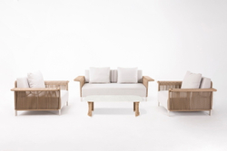 "Мальдивы" лаунж-зона из искусственного ротанга, цвет соломенный