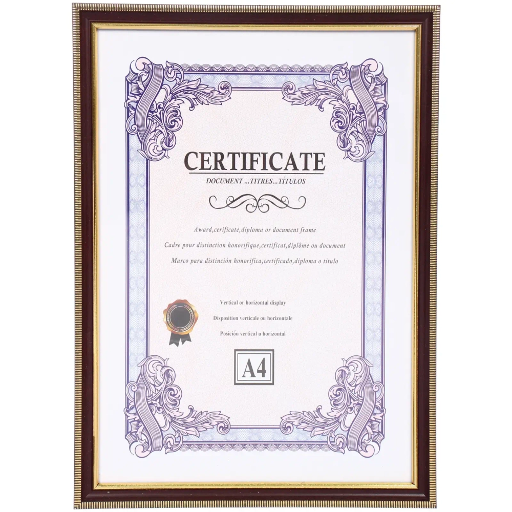 Фоторамка 30*21см «Дипломат» шоколад с золотом, пластик