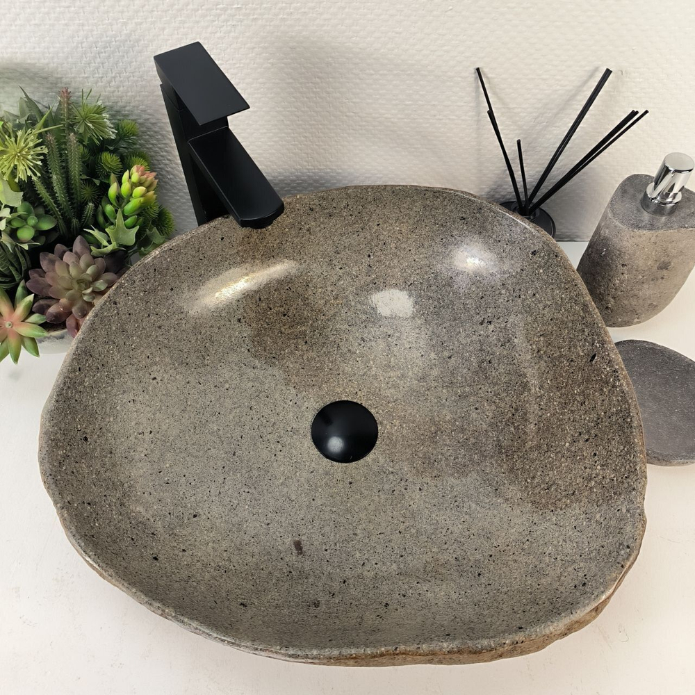 Каменная раковина из речного камня RS-05259 (48*45*15) 0862 из натурального камня
