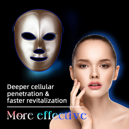 Светодиодная маска для омоложения кожи лица (с 7 цветами светодиодной подсветки)