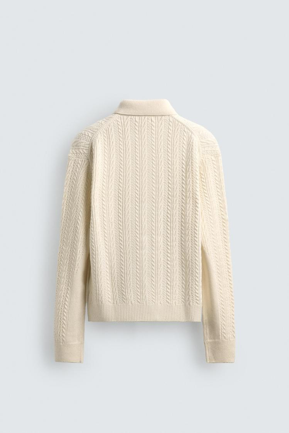 ZARA КАРДИГАН СО СТРУКТУРНЫМ УЗОРОМ «КОСЫ», ЭКРЮ