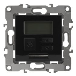 12-4111-06 ЭРА Терморегулятор универс. 230В-Imax16А, IP20, Эра12, чёрный | Эра 12 Черный