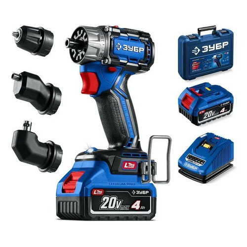 Дрель-шуруповерт бесщеточная, Профессионал, кейс, ЗУБР КОМПАКТ Комби, 20 В, 50 Нм, 2 АКБ (2 Ач)