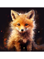 Картина по номерам 30х30см. "Малыши. Маленькая лисица" 20цв. коробка (арт. Х-6334)