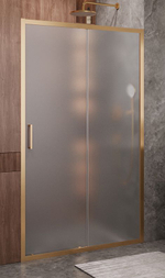Душевая дверь Cezares MOLVENO-BF-1-120-P-BORO, 120х195, профиль брашированное золото, стекло Punto матовое
