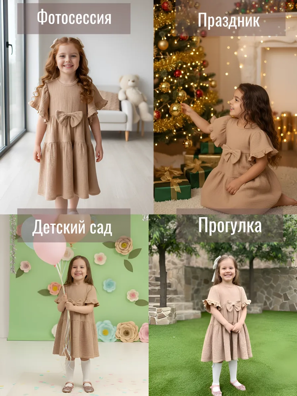 Платье муслиновое в детский сад