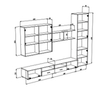 Гостиная Ноктюрн 5 МДФ (белая) 300*45*220 см, Белый, Белый Фасадный   Фиеста